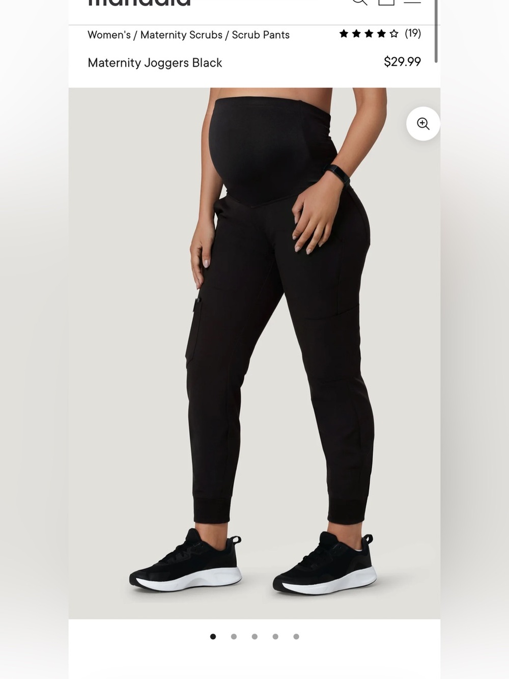 Mandala Maternity Joggers Black